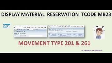 Display Material Reservation by TCode MB23, Movement type 201&262@besakshaminsapmodule9016