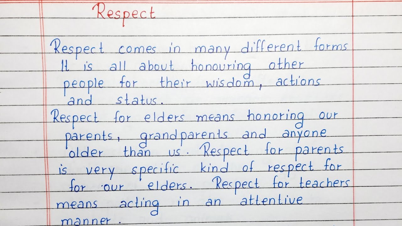 respect essay 150 words