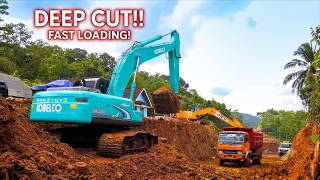 SLOPE CARVING! Heavy Machinery Cuts Dangerous Dirt Road screenshot 1