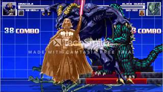 Mugen Dracula And Godzilla Vs Alien Queen And Darth Vader