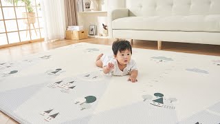 【破れにくい素材!】ベビーマット プレイマット やわらかクッションマット ロールマット XPE素材 防水 防音 抗菌 リバーシブル 大判 おしゃれ 北欧 出産祝い 赤ちゃん GU MODE