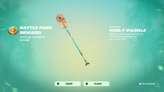 Fortnite Pickaxe:  PEELY PADDLE     ( Take the Shot set )