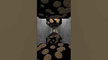 Crypto tunnel. 3D animation. Movement in the tunnel with animated bitcoins. #shorts #shortvideo