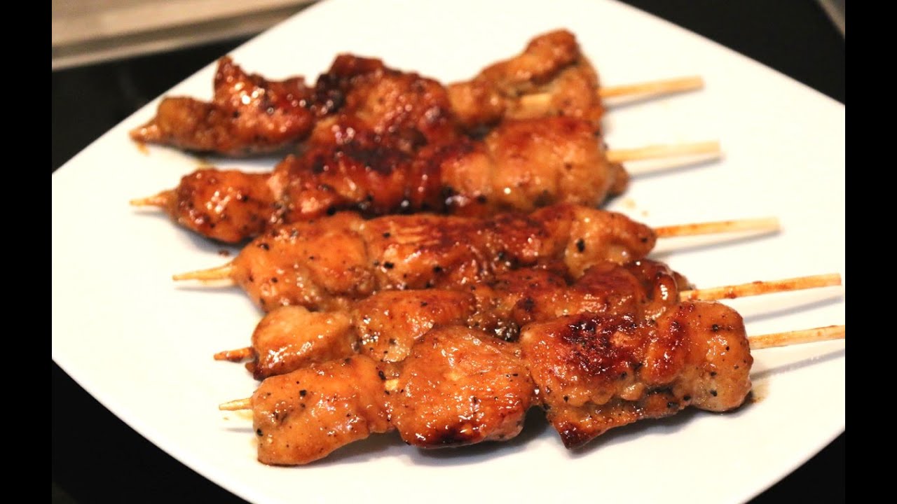 Brochettes de poulet au miel, au barbecue : Recette de Brochettes de poulet  au miel, au barbecue