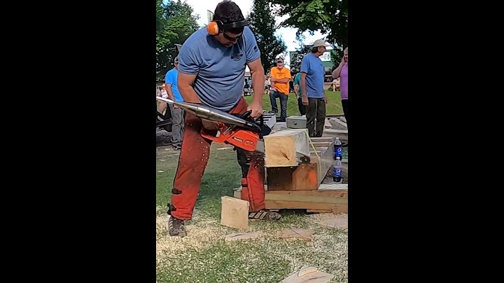 Crazy fast chainsaw incredible skills