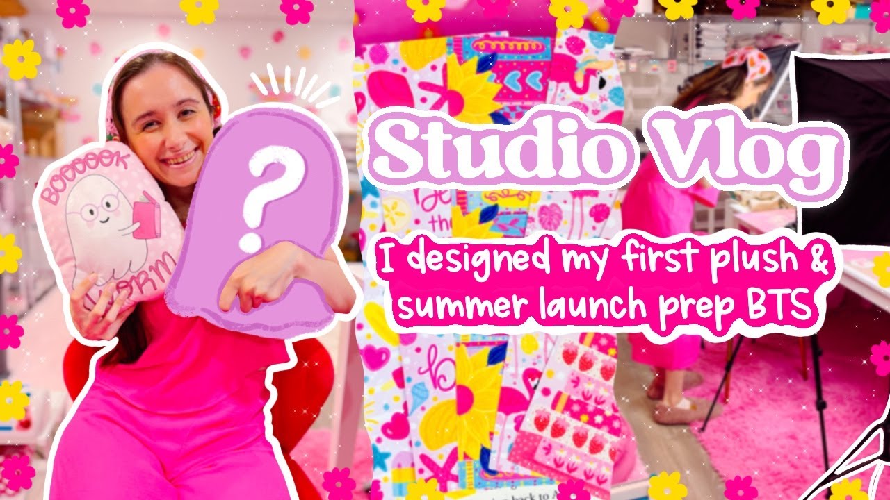 Prepping For a Summer Product Launch in One Day ☀️ and I Made My First Plushie!! 👻 STUDIO VLOG 💖