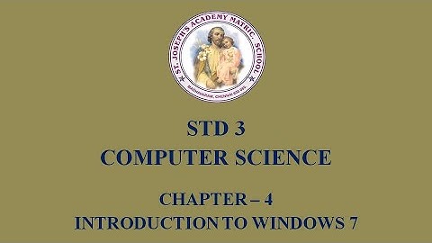 COMPUTER SCIENCE STD 3 | INTRODUCTION TO WINDOWS 7 | CHAPTER - 4