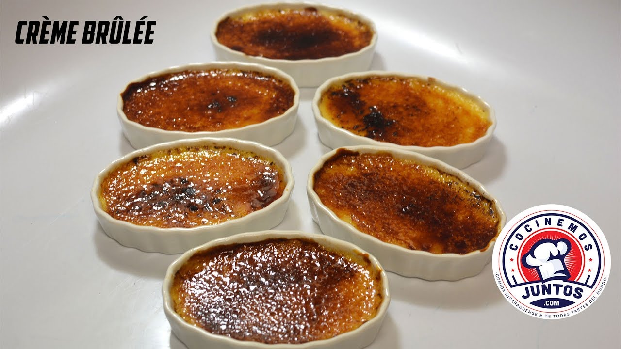 Como hacer creme brulee - crema quemada - YouTube