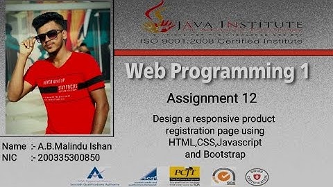 Design a product registration page | web project | Task 12 | 1st Year | Java Institute