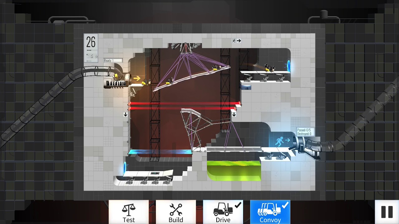 Bridge Constructor Portal level 26 minimum cost - YouTube