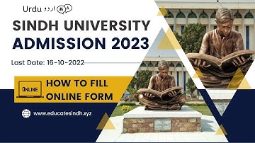 How to fill Sindh university admission 2023 form online | apply now