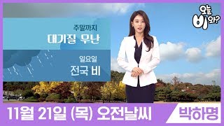 [오늘날씨] 박하명 : 930 뉴스 기상예보 20191121