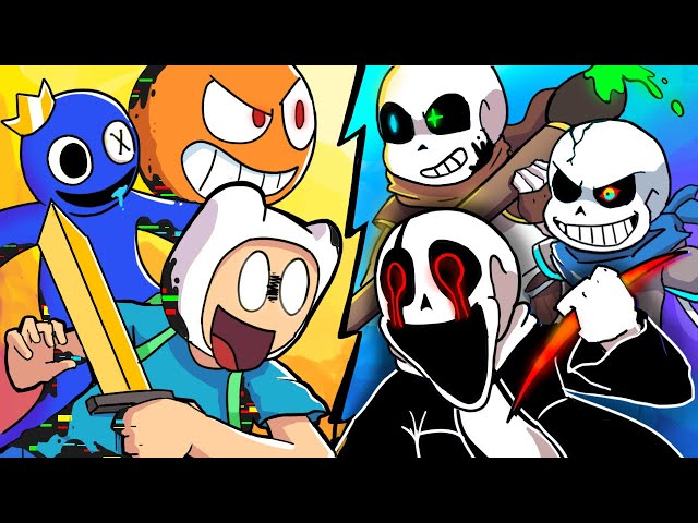 SANS AUs Meet Corrupted SONIC, FINN, TAILS & More! (FNF Animation x Pibby Compilation) class=