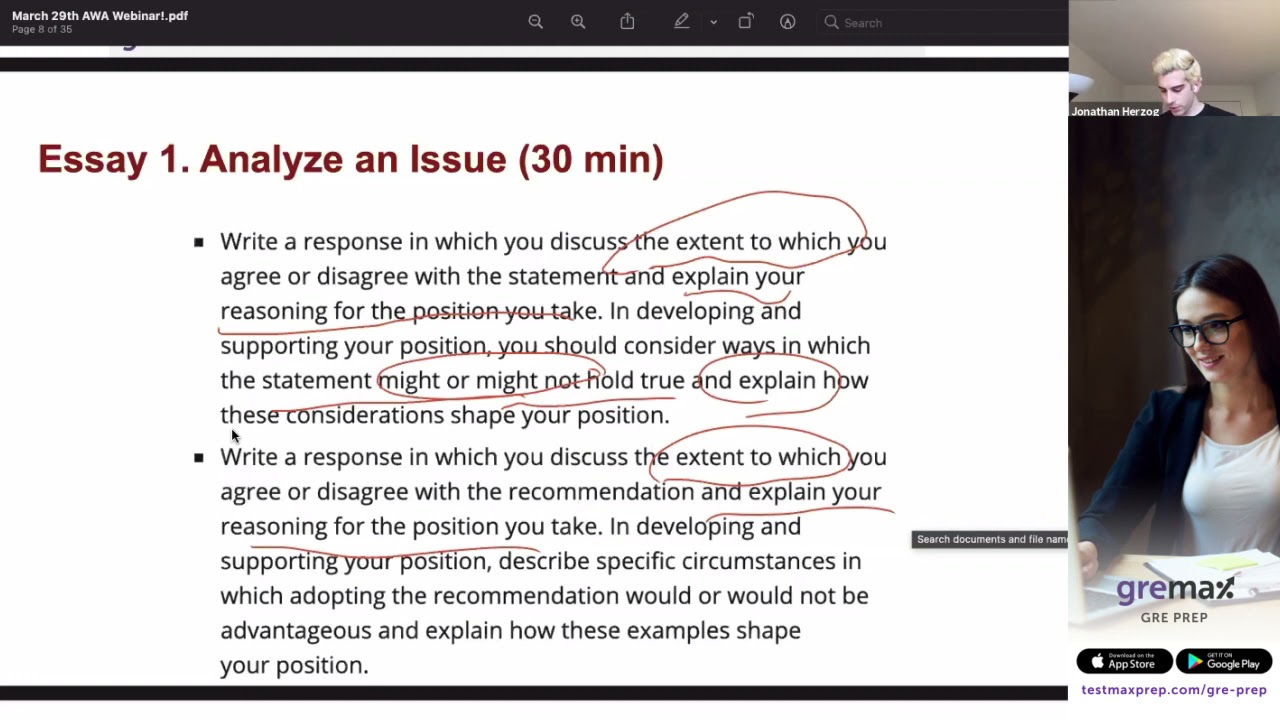 Analytical Writing Webinar with Jonathan & Daniella - GREMax GRE Prep