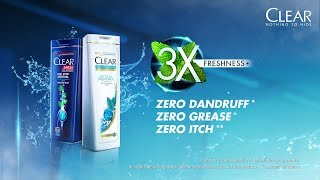 3x Freshness` with CLEAR Ice Cool Menthol!