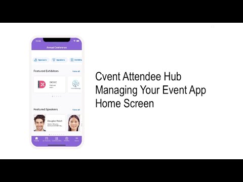 Cvent Attendee Hub - Manage the home screen