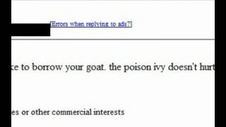 Best/ Funniest Craigslist Ad EVER! Need to Borrow a Goat!