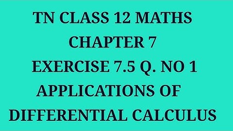 TN 12th maths chapter 7 exercise 7.5 question number  1
