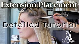 TAPEIN EXTENSION PLACEMENT  DETAILED TUTORIAL // Wholy Hair