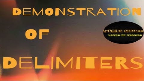 Demostration of Delimiters ?||How to code|| Programming concept