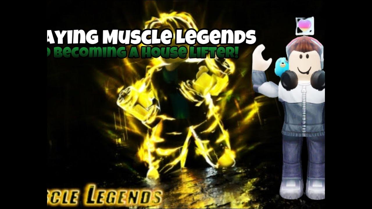 Me being muscle king in ‘QUESTS’ Muscle Legends and a House Lifter