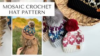 Labyrinth Mosaic Crochet Hat Pattern