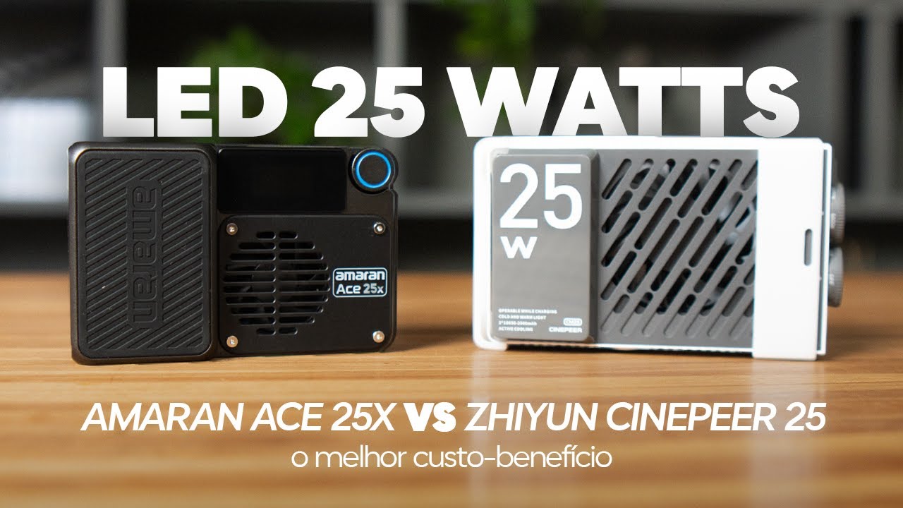 Qual é o Melhor LED Portátil de 25W? Amaran Ace 25X vs Zhiyun Cinepeer CM25