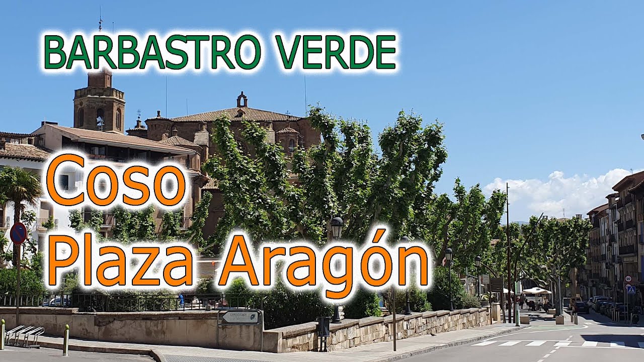 Barbastro. Coso y plaza Aragón desde el aire.