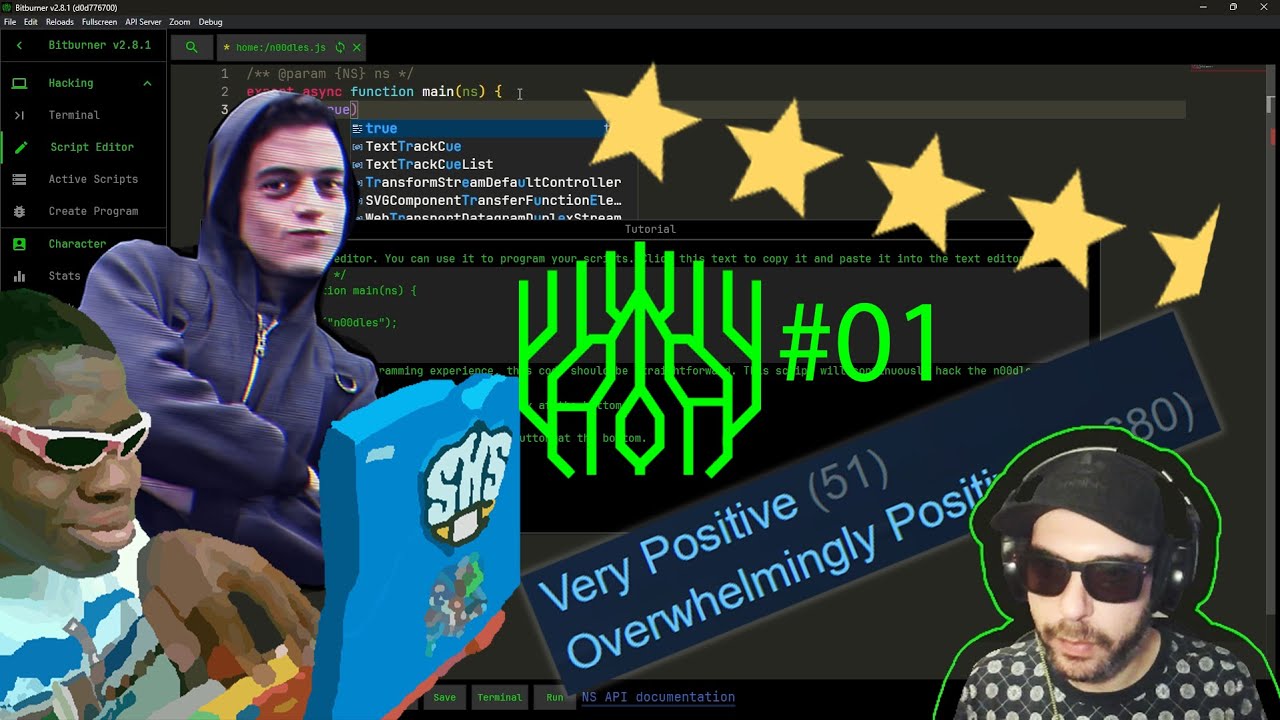 Bitburner! Let's Play! - #01 - Learn coding while playing as a hacker! (FOR FREE!)