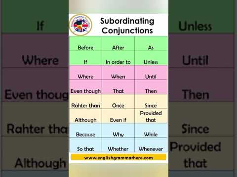 Subordinate conjunction #english