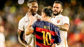 Leo Messi Headbutts Mapou Yanga-Mbiwa vs Roma