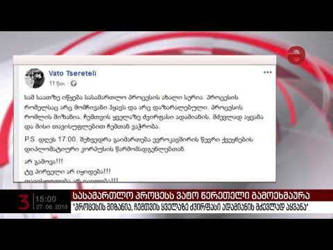 სასამართლო პროცესს ვატო წერეთელი გამოეხმაურა