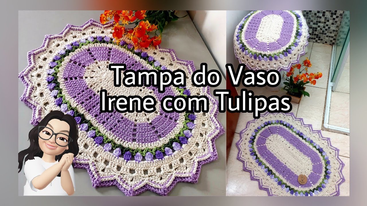 Tampa do Vaso Irene com Tulipas 🌷 #crochet #croche