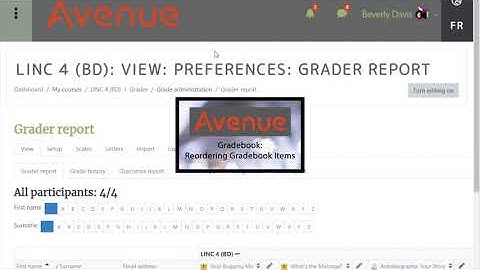 Gradebook: Reordering Gradebook Items