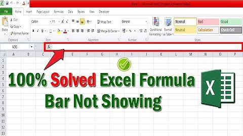 MS Excel Formula Bar Not Showing? 🔍|| Fix This Problem! ⚠️ [100% Working] ✅️
