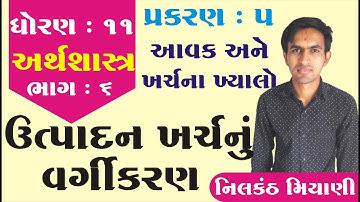 STD 11 Economics Ch 5 (આવક અને ખર્ચના ખયાલો ) ભાગ 6 | ધોરણ 11 અર્થશાસ્ત્ર Ch 5 | Nilkanth Miyani