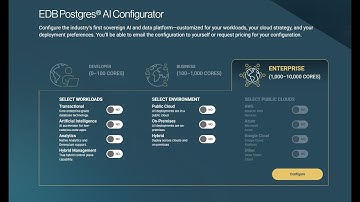EDB Postgres® AI Configurator - Database Platform Calculator for Architecture and Cost
