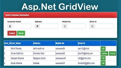 Edit Update and Cancel data in Gridview | Asp.Net C#