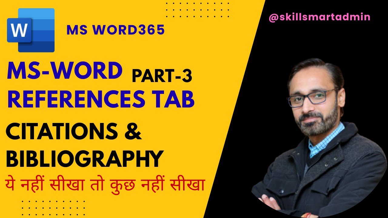 Ms Word Reference MS Word 365 में Insert Citation & Bibliography कैसे करें? | Complete ...