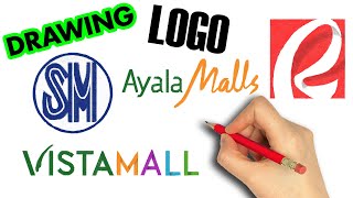 how to draw SM Malls Ayala Malls Vista Mall Robinson Malls Logo | Art Therapy