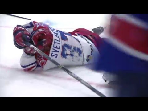 Kalinin rocks Svetlakov with a game misconduct penalty