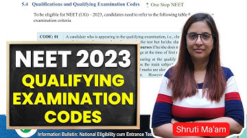 IMPORTANT: Qualifying Examination Codes | NEET 2023 | Shruti Ma