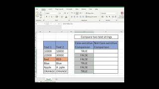 2 methods to compare text strings in excel................