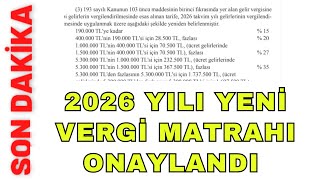 2026 Yili Vergi̇ Matrahi Onaylandi 4D Işçi Kadrosu Son Dakika