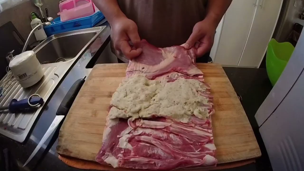 How to bone and roll a Lamb Flap with Stuffing.