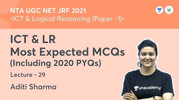 Most Expected MCQs (2020 PYQs) | ICT & Logical Reasoning | NTA UGC NET JRF 2021 | by Aditi Sharma