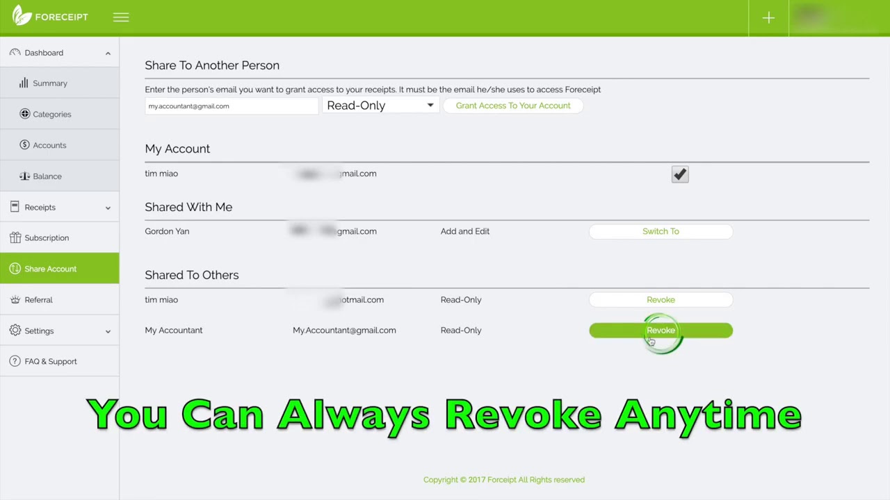 Foreceipt   How to Grant Account Permission