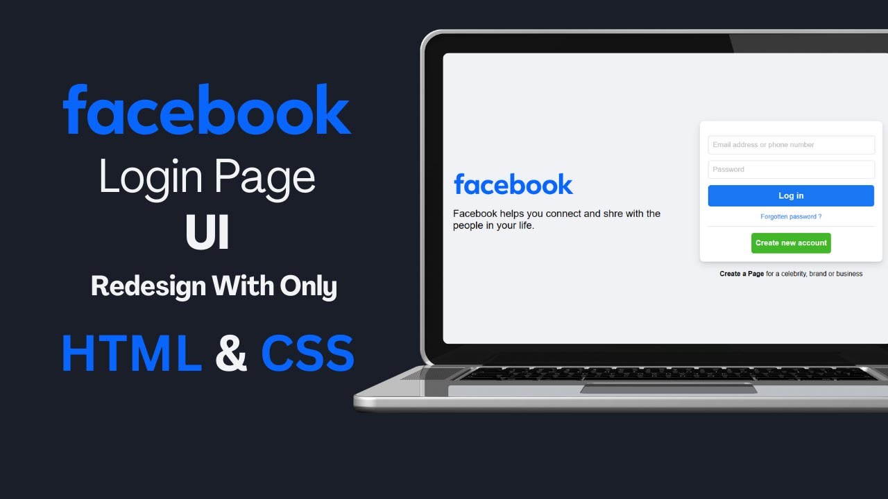 Facebook login page Redesign