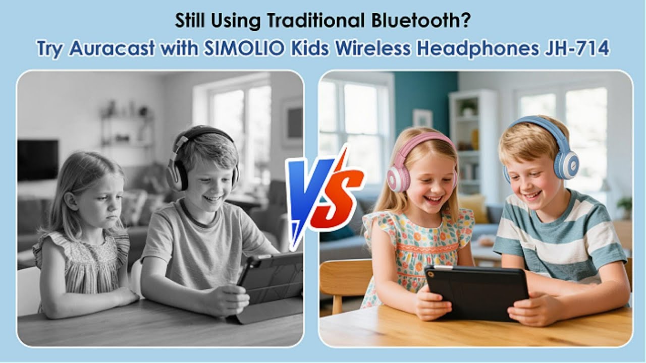 Still Using Traditional Bluetooth? Try Auracast with SIMOLIO Wireless Kids Headphones JH-714