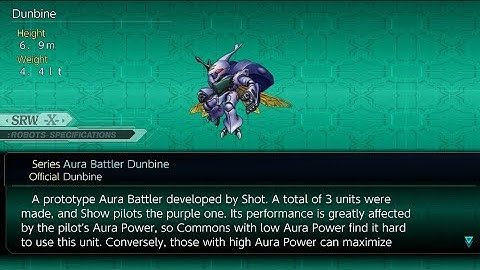 Ally Dunbine All Attacks (Aura Battler Dunbine), Super Robot Wars X.